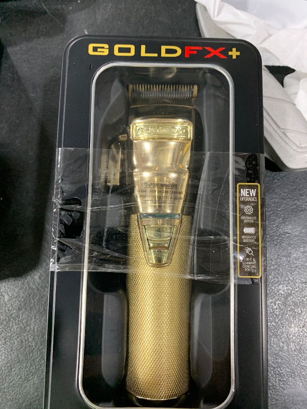 Photo 1 of BaBylissPRO GOLDFX+ Professional Barber Cord/Cordless Hair Clippers for Men, All Metal, Lithium Battery with 3-Hour Runtime, Gold