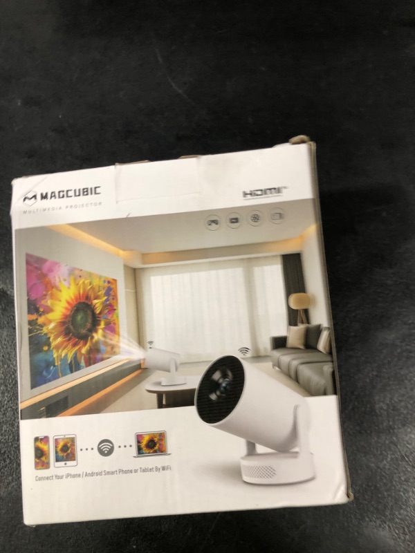 Photo 1 of Magcubic Mini Projector 4K support with WiFi 6 and Bluetooth 5.4, 5w Soundbase Speaker, Auto Vertical Keystone 180°Rotatable Portable Proyector for Home Bedroom Outdoor HY300Pro+