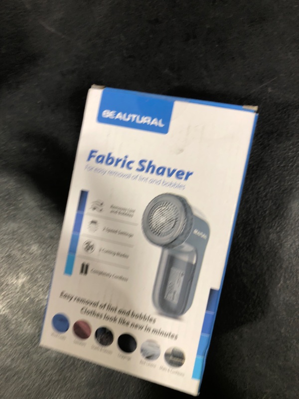 Photo 1 of BEAUTURAL Fabric Shaver and Lint Remover, Sweater Defuzzer with 2-Speeds, 2 Replaceable Stainless Steel Blades, Battery Operated, Remove Clothes Fuzz, Lint Balls, Pills, Bobbles Gray