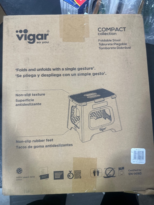 Photo 1 of Vigar Compact Step Stool Foldable, 12-1/2-inch Step Stools for Adults up to 330 Pound, Lightweight Stool, Non-Slip Folding Step Stool, Purple
