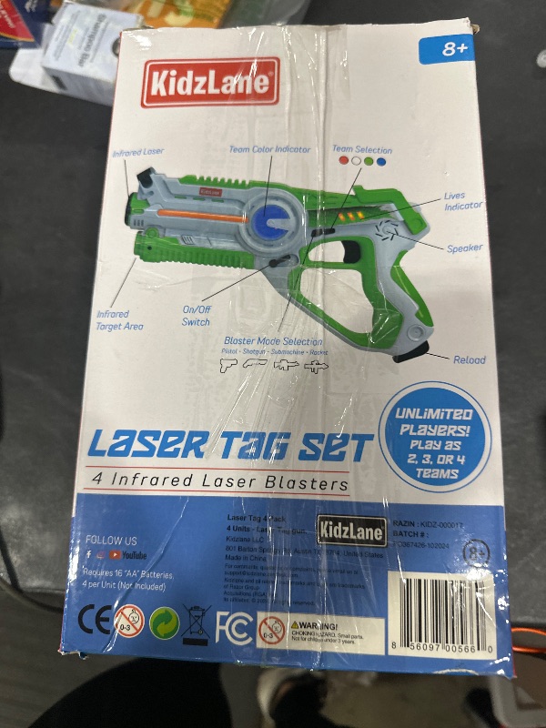 Photo 1 of Kidzlane Laser Tag Guns Set for 4 for Kids and Adults - Infrared Blasters with 130-Foot Long Range, 4 Team Modes and Settings - Multiplayer Battles - Indoor and Outdoor Play for Ages 8 and Up