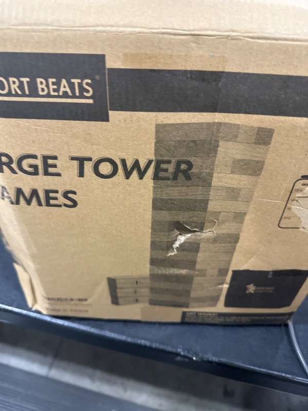 Photo 1 of SPORT BEATS Outdoor Games Large Tower Game 54 Blocks Stacking Game Includes Carry Bag and Scoreboard