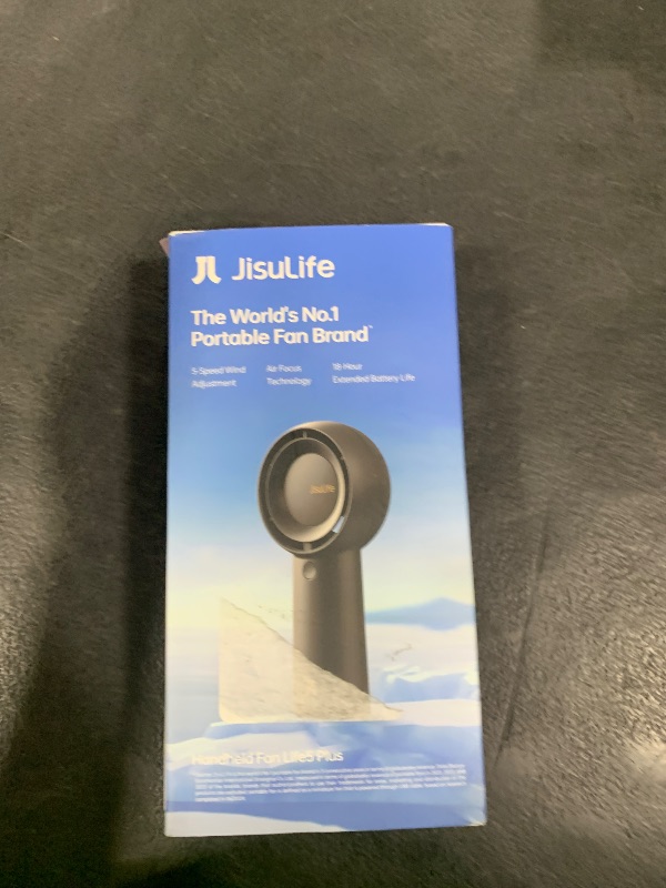 Photo 1 of JISULIFE Portable Handheld Turbo Fan [18H Max Cooling Time], 6000mAh USB Rechargeable Personal Battery Operated Lash Small Pocket Fan with 5 Speeds for Travel/Outdoor/Vacation/Concerts- Black