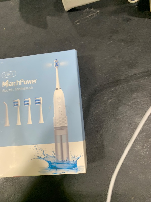 Photo 1 of Marchpower Innovative 2-in-1 Electric Toothbrush with Water Flosser – Ultrasonic Cleaning, Compact Travel Design, 3+3 Modes, IPX7 Waterproof, USB-C Rechargeable, with 3 Dupont Brush Heads & 1 Jet Tip