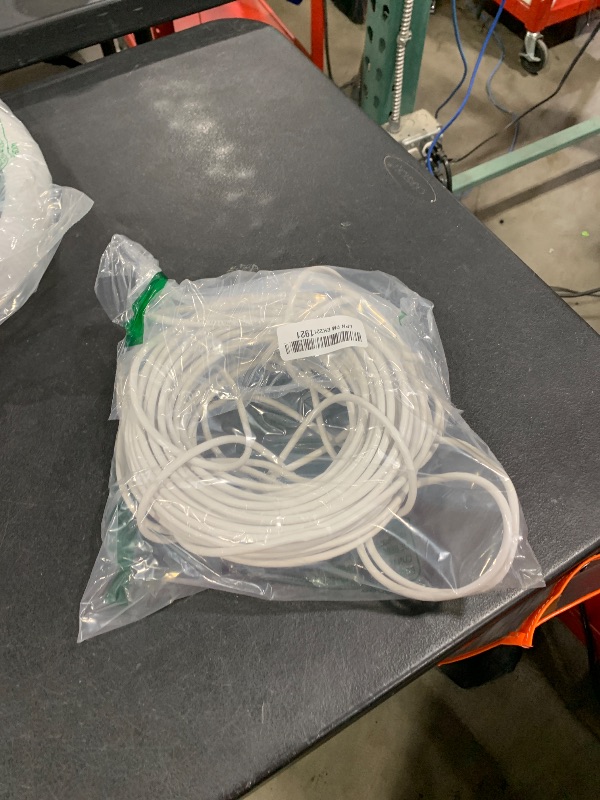 Photo 1 of Cat5e Ethernet Cable 100 FT, Long Cat 5e Internet Cable, White Snagless Patch Cord, Flexible, Network, LAN, PoE, Standard RJ45 Connector for PC, Server, Router, Modem, TV, PS5 - with 15 Cable Ties
