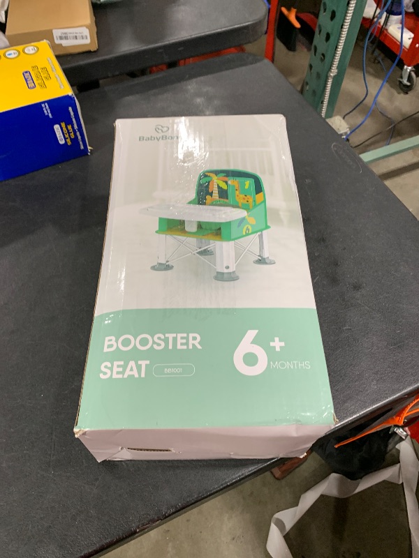 Photo 1 of Baby Travel Booster Seat with Double Tray, BabyBond Upgraded Toddler Portable Baby Chair, Booster Seat for Dining Table, Stable and Foldable Booster Baby Chair for Indoor/Outdoor (Grey Lion)