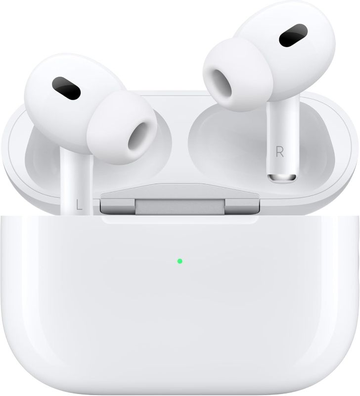Photo 1 of Apple AirPods Pro 2 Wireless Earbuds, Active Noise Cancellation, Hearing Aid Feature, Bluetooth Headphones, Transparency, Personalized Spatial Audio, High-Fidelity Sound, H2 Chip, USB-C Charging
