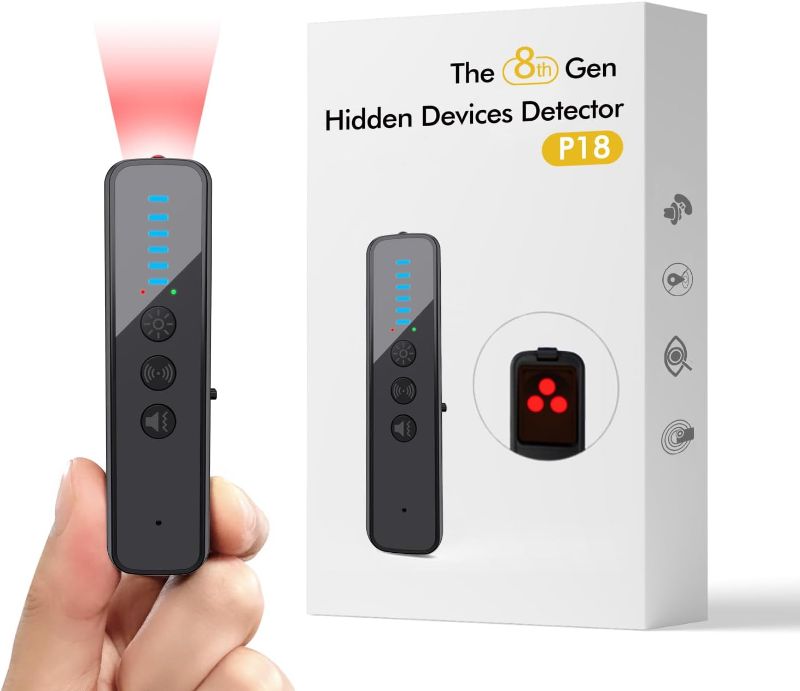 Photo 1 of Upgraded Hidden Camera Detector - AI-Powered Anti-Spy Device, GPS Tracker & Bug Detector, Portable RF Signal Scanner for Hotels, Travel, Home & Office (Black)