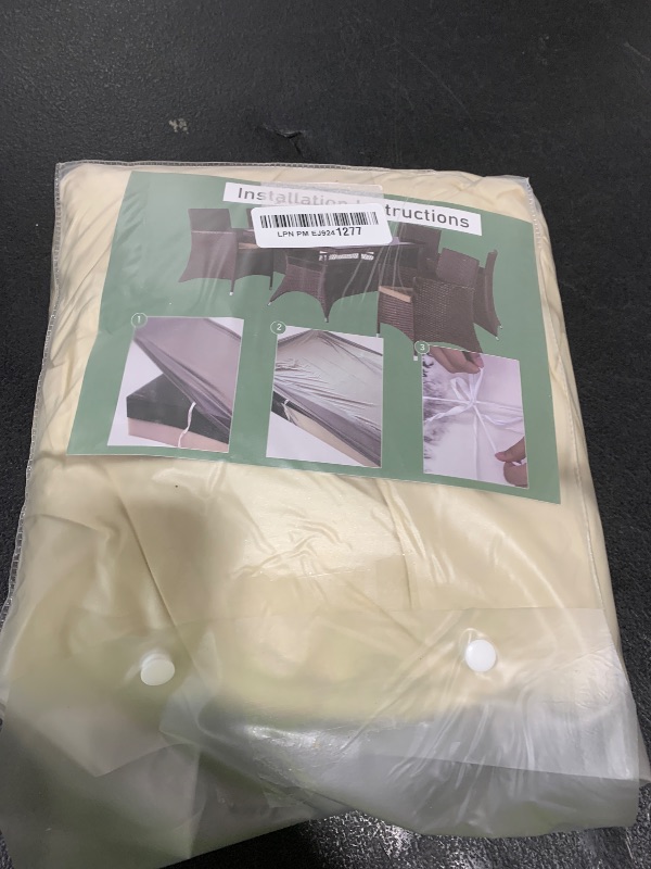 Photo 1 of luweetop 8Pcs Outdoor Patio Covers Replacement Waterproof Cushion Covers Protector for Pets Washable Stretch Sofa Couch Slipcovers Set Furniture (Cover Only) (Beige)