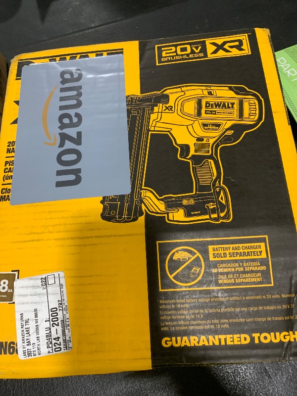 Photo 1 of DEWALT DCN680B 20V MAX* XR® 18 GA Cordless Brad Nailer (Tool Only)