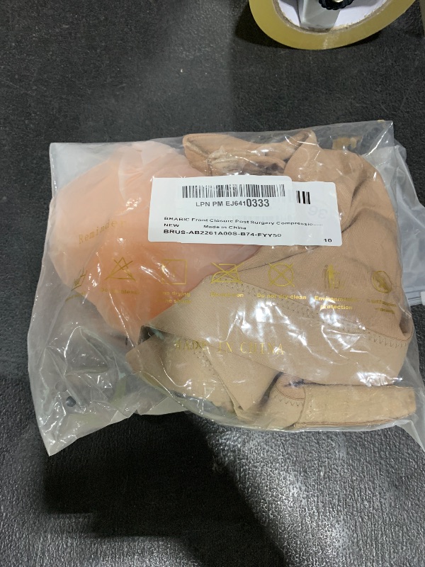Photo 1 of BRABIC Front Closure Post Surgery Compression Bras for Women Mastectomy Bra with Adjustable Straps Wirefree Dark Beige