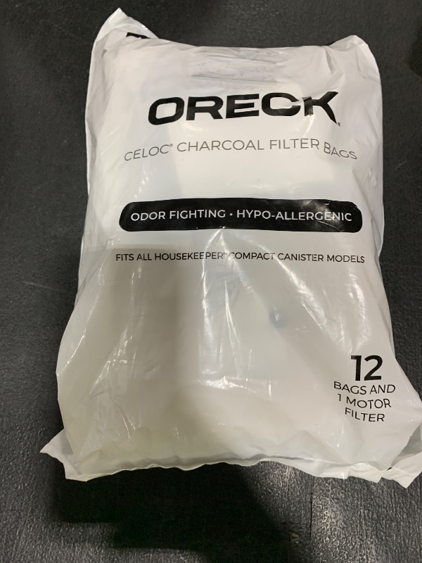 Photo 1 of Oreck Vacuum Cleaner Bags for Handheld Vacs, Pack of 12, White, Hypo-Allergenic, Part # PKBB12OF, Oreck Odor Fighting Vacuum Bags