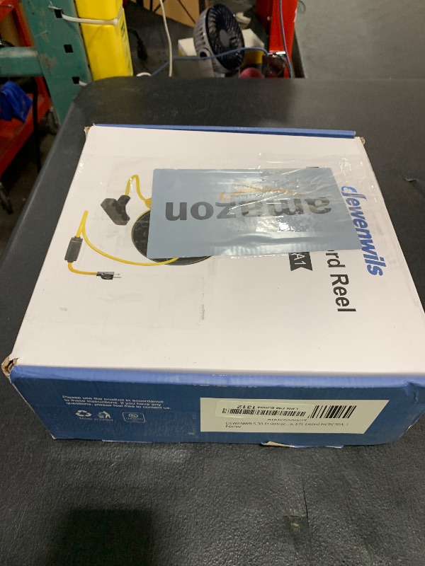 Photo 1 of DEWENWILS 30 Ft Retractable Extension Cord Reel, Ceiling/Wall Mount 16/3 Gauge SJTW Power Cord with 3 Electrical Outlets Pigtail for Garage and Shop, 10 Amp Circuit Breaker, Metal Plate, UL Listed