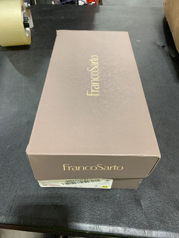 Photo 1 of Franco Sarto Womens Racer Slingback Low Block Heel Pointed Toe Pump, Beige Leather, 7