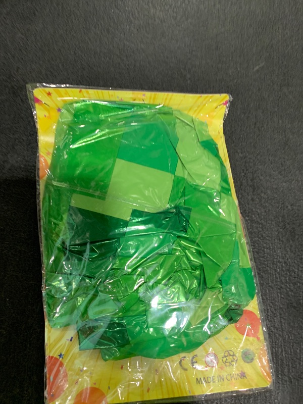 Photo 1 of 40 Inch Giant Green Pixel Miner Theme Number Foil Balloons Large MIning Number 7 Balloons Party Balloons Birthday Party Decorations Supplies Number 0-9 Available for Kids' Birthday Anniversary Party