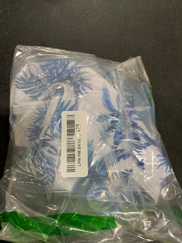 Photo 1 of Queenstyle Girls Teen Swimsuit Size 15 16 Bathing Suits 14-15 Blue Floral Print High Waist Bikini Teen Girls' Swimwear with Adjustable Strap