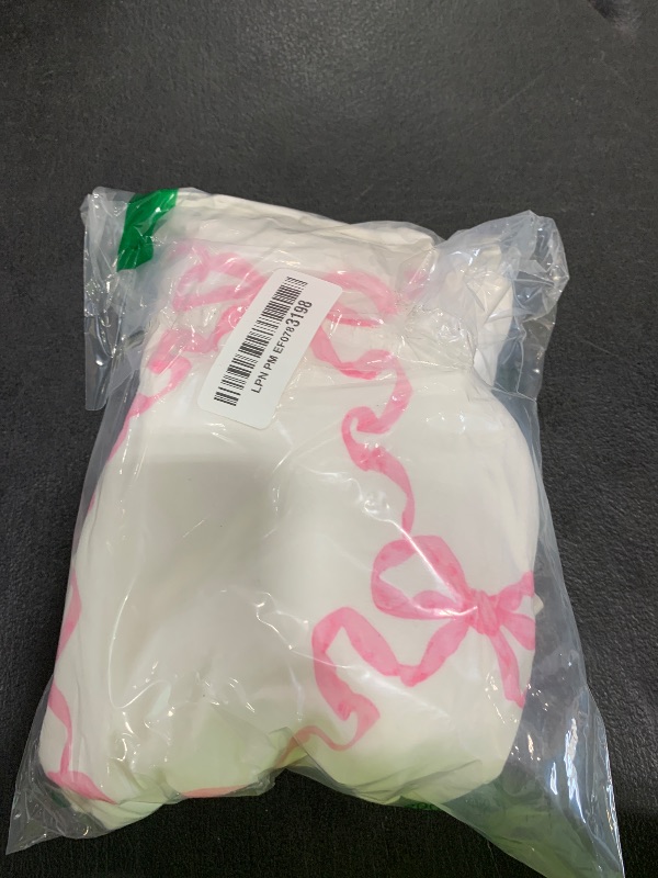 Photo 1 of Fanfanwin 18 x 18'' Bow Pillow Covers Set of 2 Pink Ruffle Pillow Cases Coquette Pillowcase Sham Covers Cute Preppy Bow Pillows Decorative Girly Apartment Bedroom Room Decor