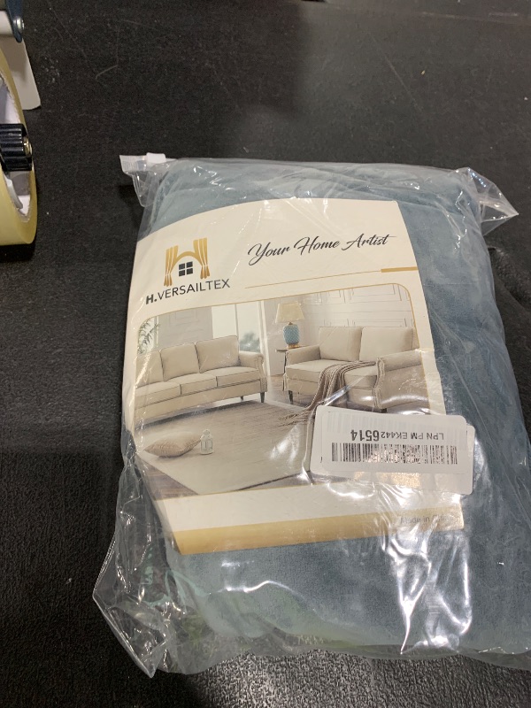 Photo 1 of H.VERSAILTEX Armless Accent Chair Covers Thick Velvet Armless Chair Slipcovers High Stretch Chair Covers for Living Room Hotel Machine Washable Furniture Protector with Elastic Bottom, Stone Blue