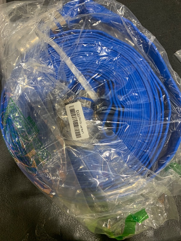 Photo 1 of 1.5" x 50 ft Backwash Hose for Swimming Pools, Heavy Duty PVC Water Lay Flat Discharge Hose,Durable Pool Drain Hose with Aluminum Camlock C and E Fittings for Pump And Filters