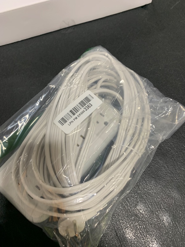 Photo 1 of Flat Extension Cord 25 FT, NTONPOWER Surge Protector Power Strip, 10 Widely Spaced Outlets with 4 USB Ports (2 USB C), 3 Side, Overload Protection, 2700J, Wall Mount, White