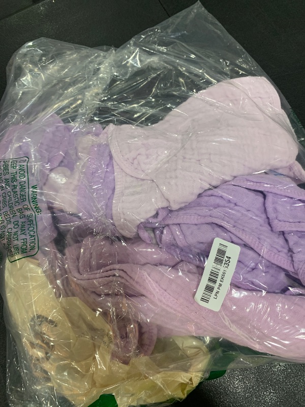 Photo 1 of Unnivoll Muslin Burp Cloths for Baby 100% Cotton Burping Cloths for Boys Girls Large 20''X10'' Extra Soft and Absorbent 12 Pack - Gradient Purple