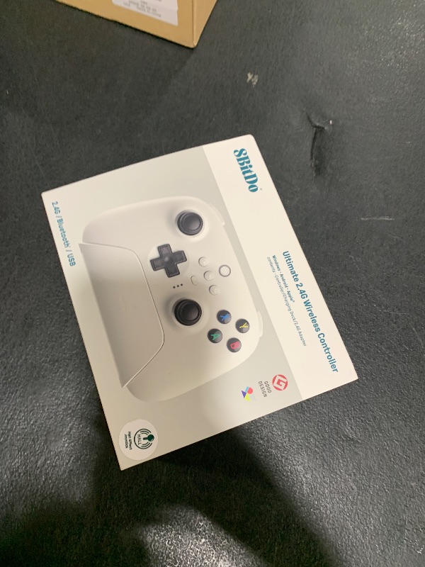 Photo 1 of 8Bitdo Ultimate 2.4G Wireless Controller, Hall Effect Joystick Update, Gaming Controller with Charging Dock for PC, Android, Steam Deck & Apple (White)