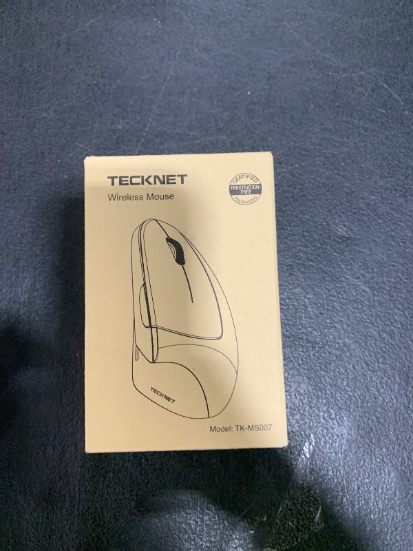 Photo 1 of TECKNET Ergonomic Mouse, Wireless Bluetooth Vertical Mouse, 4800 DPI Optical Tracking, 6 Adjustable DPI, Quiet Clicks, 2.4GHz with USB A Receiver, 6 Buttons, Wide Compatibility - Black