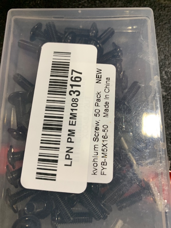 Photo 1 of M5-0.8 x 16mm 50 PCS Flanged Button Head Socket Cap Bolts Screws, Stainless Steel 304, Allen Socket Drive, Screwdriver Bit Included, Black Finish, Fully Machine Thread