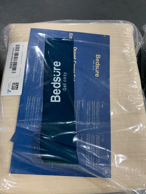 Photo 1 of Bedsure Cotton Duvet Cover King Size - Boho Textured Duvet Cover Set, Soft and Breathable Jacquard Bedding Set for All Seasons (Beige, King, 104"x90")
