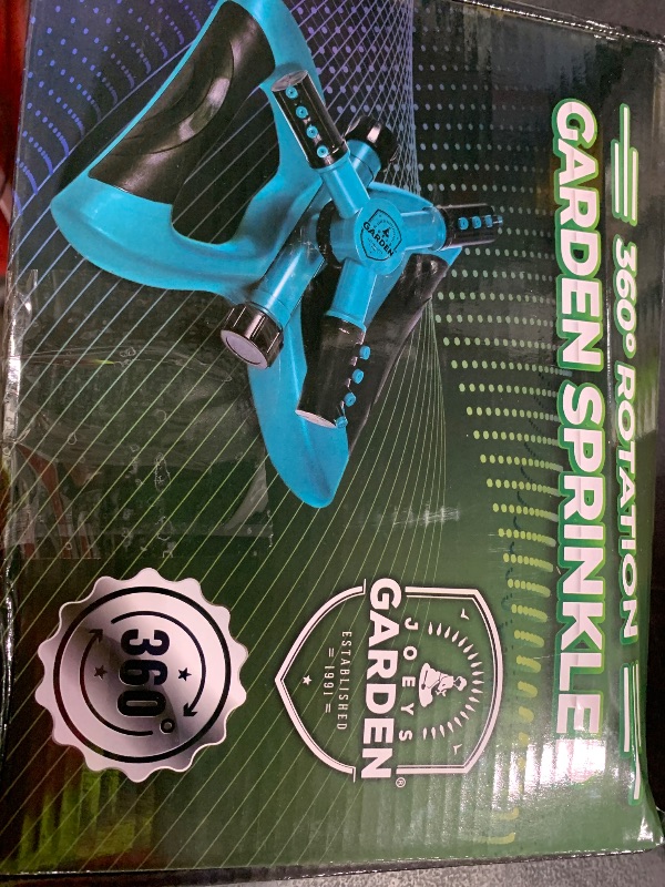 Photo 1 of Joeys Sprinkler for Yard, Rotating Garden Sprinkler for Large Area Coverage, Lawn and Yard Sprinklers (Green)