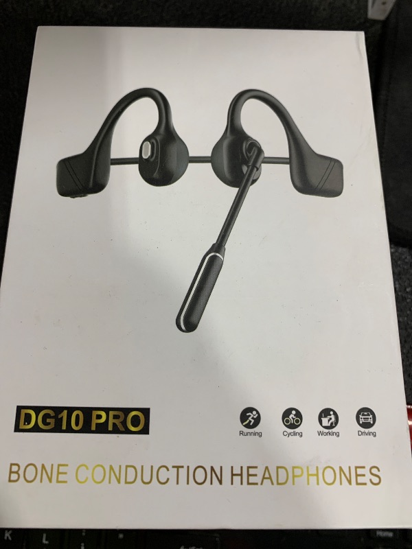 Photo 1 of Bone Conduction Headphones with Mic, Open-Ear Headphones with Noise-Canceling Rotated Boom Microphone/Earphones Bluetooth 5.3/Mute Function, Wireless Headset for Meeting, Running, Driving(Black)