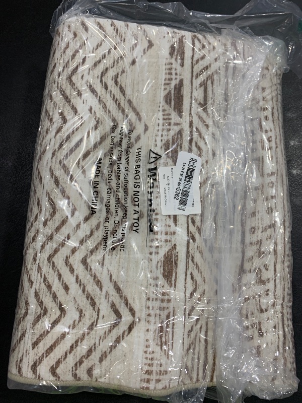 Photo 1 of Moroccan Washable Hallway Runner Rug - 2'6"x12' Non Slip Floor Mat for Kitchen Low Pile Living Room Carpet with Rubber Backing Bedroom Rugs for Entryway 2'6"x12' Beige