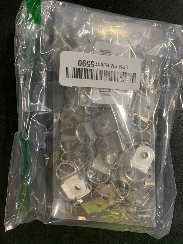 Photo 1 of 200 Pcs Heavy Duty D-Rings Picture Hangers, Double Hole D-Rings with Screws Bulk for Hanging Photo, Paintings, Artwork, Mirror, Clock and etc (200 Screws Included) (200)