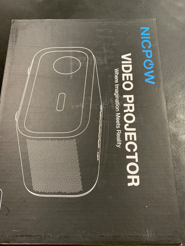 Photo 1 of Projector with WiFi and Bluetooth: [Auto Focus/Keystone] - NICPOW Full HD 1080P 4K Supported Portable Bluetooth Projector for Gaming Devices and Phones - Ideal for Indoor Outdoor Use - Grey