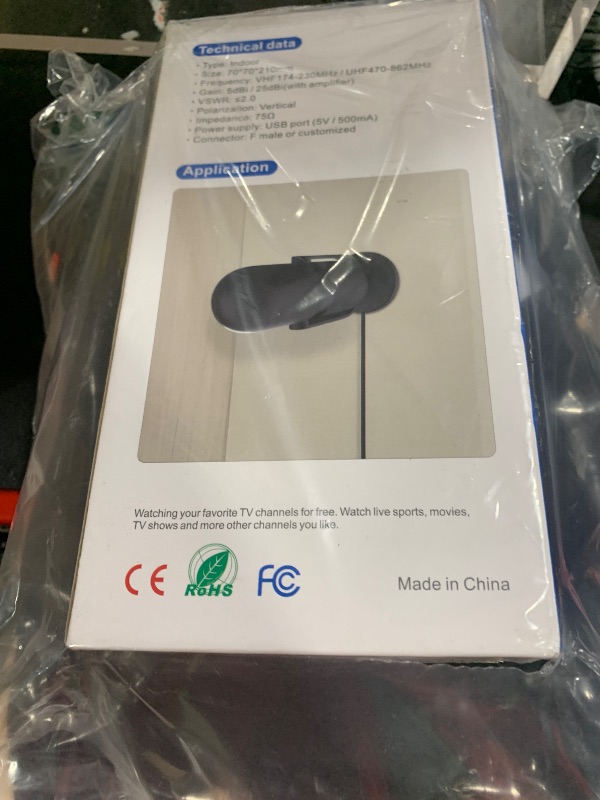 Photo 1 of Indoor TV Antenna for Smart TV, Digital TV Antenna for TV Without Cable, Support 360° Reception 4K/8K/1080p for Free Local Channels, with Strong Magnetic Base. (Black, MC99)