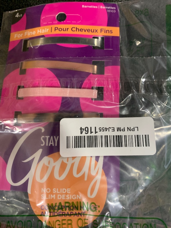 Photo 1 of Goody Stay Tight Hair Barrettes, 4 Ct, Assorted Colors, SlideProof Flat Clips, Comfortable & Versatile Styling Accessories for Women, Men, Boys & Girls, Clips for All Hair Types