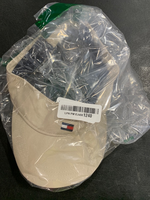 Photo 1 of Tommy Hilfiger Men's Essential Flag Visor Baseball Cap, Stone, One Size US