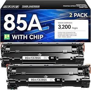 Photo 1 of 85A Black Toner Cartridge 2-Pack with chip High Yield Replacement for HP 85A CE285A Compatible with HP Laserjet Pro MFP M1212nf M1217nfw P1102w P1109w Printer P1102 P1109 M1212 M1217 Series Ink Copy
