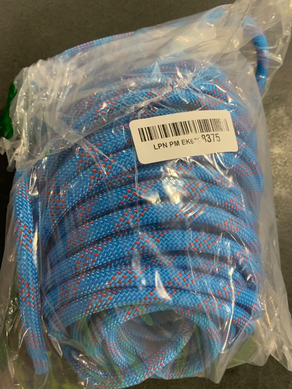 Photo 1 of YUZENET Braided Polyester Arborist Rigging Rope (3/8 inch X 100 feet) High Strength Outdoor Rope for Rock Climbing Hiking Camping Swing, Blue/Red