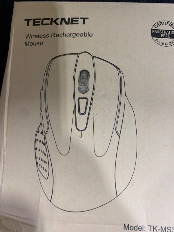 Photo 1 of TECKNET Wireless Mouse (BT5.0/3.0 & 2.4G) Rechargeable 4800 DPI Silent USB A & Bluetooth Mouse 6 Buttons, Wide Compatibility - Grey