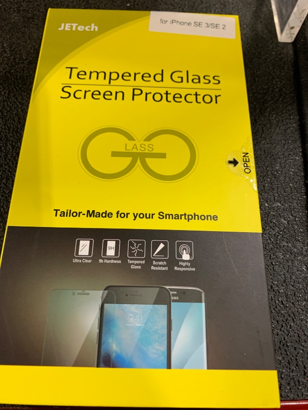 Photo 1 of JETech Screen Protector for iPhone SE 3/2 (2022/2020 Edition), 4.7-Inch, Tempered Glass Film, 3-Pack