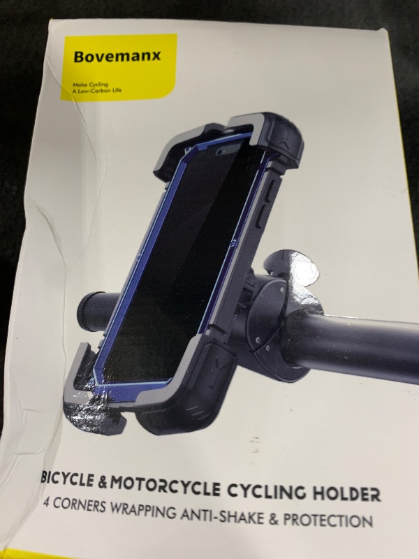 Photo 1 of Bovemanx Motorcycle Phone Mount Holder, [150mph Wind Anti-Shake][7.2inch Big Phone Friendly] Bike Phone Holder, Motorcycle Handlebar Cell Phone Clamp, Compatible with iPhone 16 Pro Max, Black