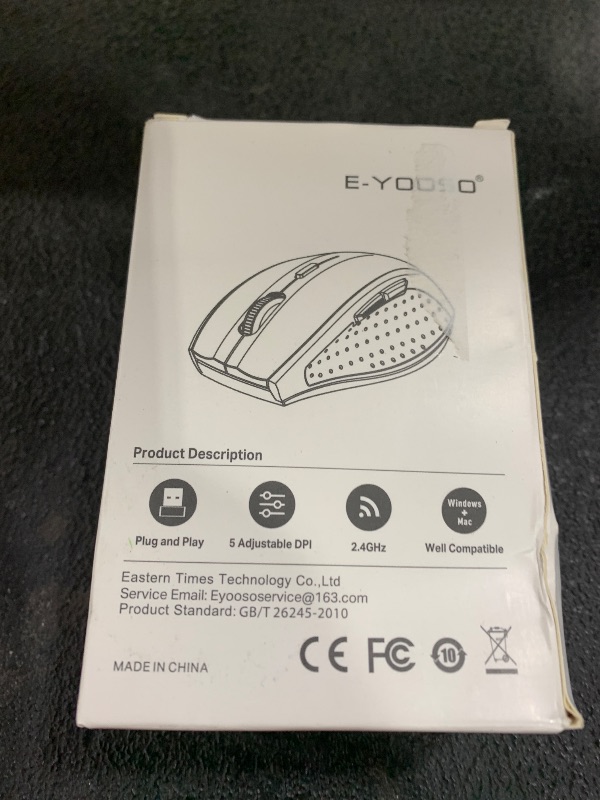 Photo 1 of E-YOOSO Wireless Mouse for Laptop, Portable Optical Computer Mouse, 6 Buttons, Cordless 2.4GHz with USB Receiver, 5-Level 4800 DPI, 18 Months Battery Life, for PC, Chromebook, Windows, Mac(Purple)