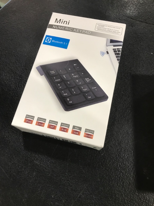 Photo 1 of Bluetooth Numeric Keypad (No USB Receiver Required) – Portable Number Pad Keyboard for Laptop, PC Computers, Desktop | Essential Laptop Accessories Numpad for ChromeBook Surface Notebook