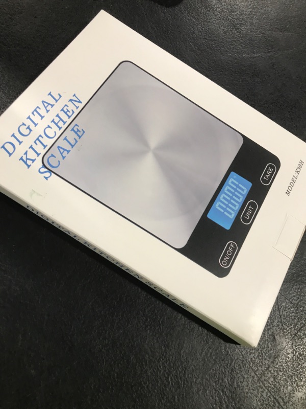 Photo 1 of Food Scale -33lb Digital Kitchen Scale for Food Ounces Grams Rechargeable 304 Stainless Steel,Batteries and Type-C Charging | Perfect for Meal Prep, Cooking, and Baking, Black