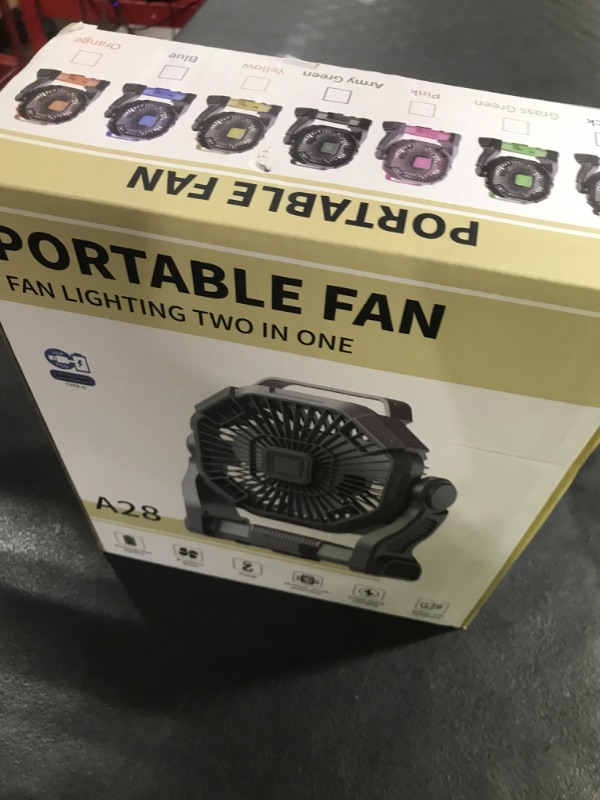 Photo 1 of Doviluxe Camping Fan Battery Powered -20000mAh Portable Rechargeable Fans Light, Battery Operated Fan for Camping Hook 4 Speed Quiet Cordless USB Personal Cooling for Desk Home Beach Tent BBQ