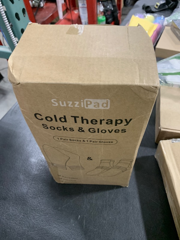 Photo 1 of SuzziPad Cold Socks & Hand Ice Pack, Cooling Gloves for Chemotherapy, Chemo Care Package for Women and Men, S/M, Purple