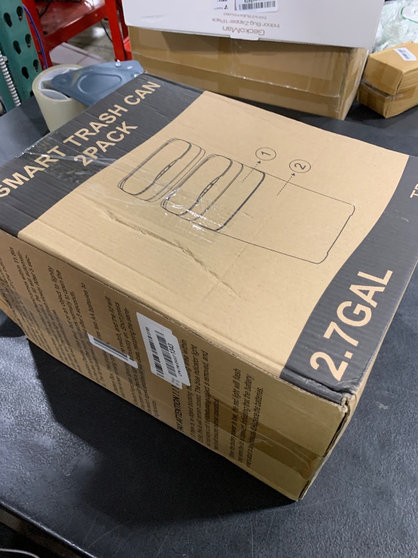 Photo 1 of Vanpopubs 2 Pack 2.7 Gal Bathroom Trash Can with Lid, Automatic Trash Can Small Smart Garbage Can Touchless, Slim Motion Sensor Waterproof Plastic Trash Bins for Bedroom Office Kitchen Toilet