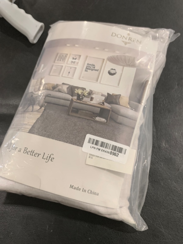 Photo 1 of White with Linen?Not Pure White? Back Tab Curtains 72 Inches Long 2 Panels for Guest Room -Elegant Modern Country Semi Sheer Privacy Drapes Hooks Belt Light Filtering Playroom Curtains W52 x L72