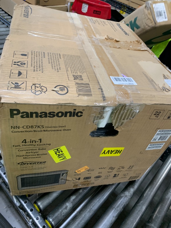 Photo 1 of Panasonic HomeChef 4-in-1 Microwave Oven with Air Fryer, Convection Bake, FlashXpress Broiler, Inverter Microwave Technology, 1000W, 1.2 cu ft with Easy Clean Interior - NN-CD87KS (Stainless Steel)